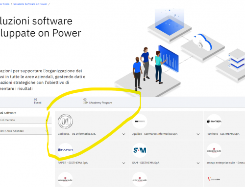 Codice01 has been inserted in the IBM portal for software applications on Power